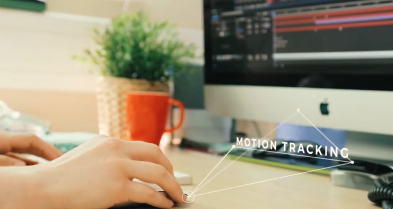 An example of motion tracking with the words 'motion tracking' linked to a computer mouse
