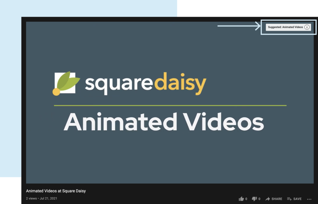 Screenshot example of Youtube Cards feature