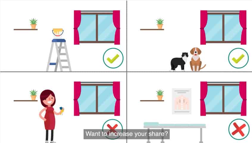 Animated video screenshot showing the four things you can and cant do as part of shared ownership