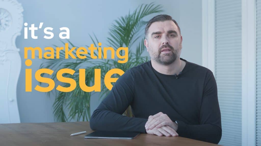 Screenshot of a talent video with Jovan Maric and some on screen text saying talent attraction is a marketing issue