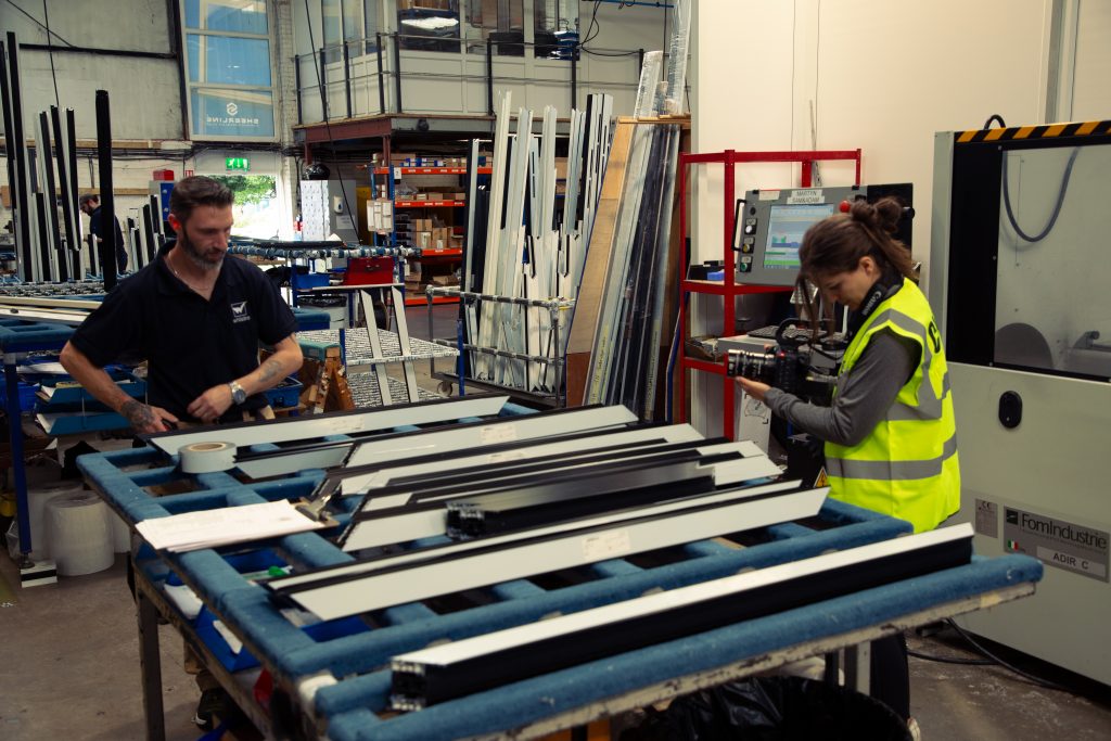 factory woman filming