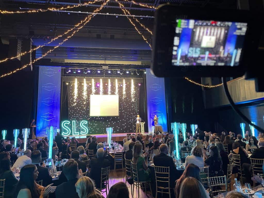sls legal awards 2024 stage with pyrotechnics