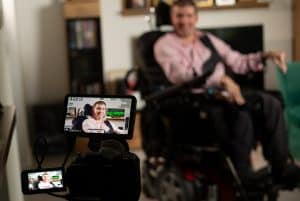Company Profile Video Production That Builds Trust 1 Behind The Scenes Picture Of Tom Through The Viewfinder On The Camera