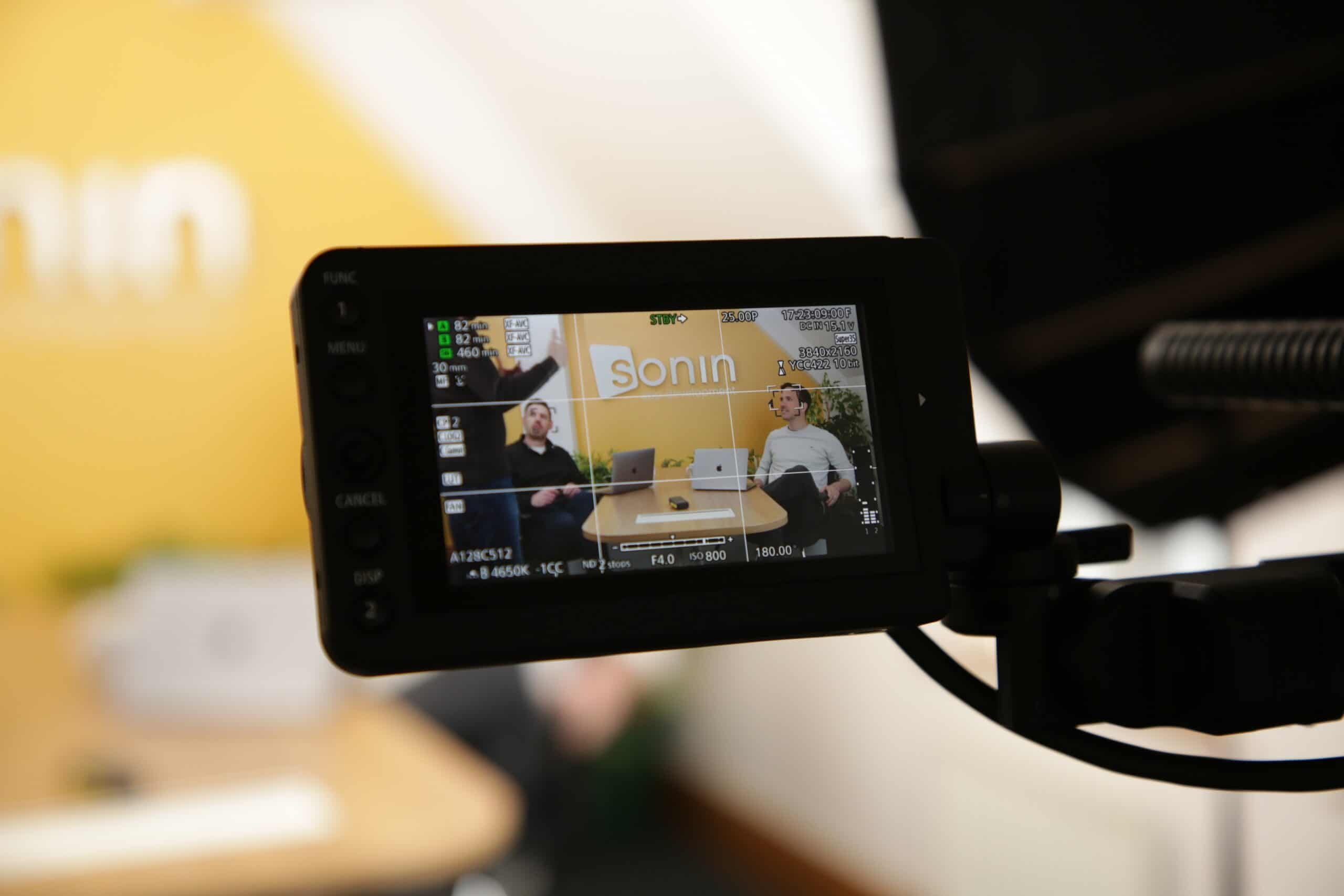 Behind the scenes on a sonin podcast shoot
